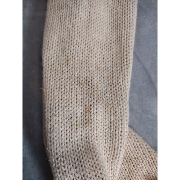 Vintage Mixed Blues Shepherds Sweater Cream Cotton Blend M Cable Jacquard Knit - Picture 8 of 10